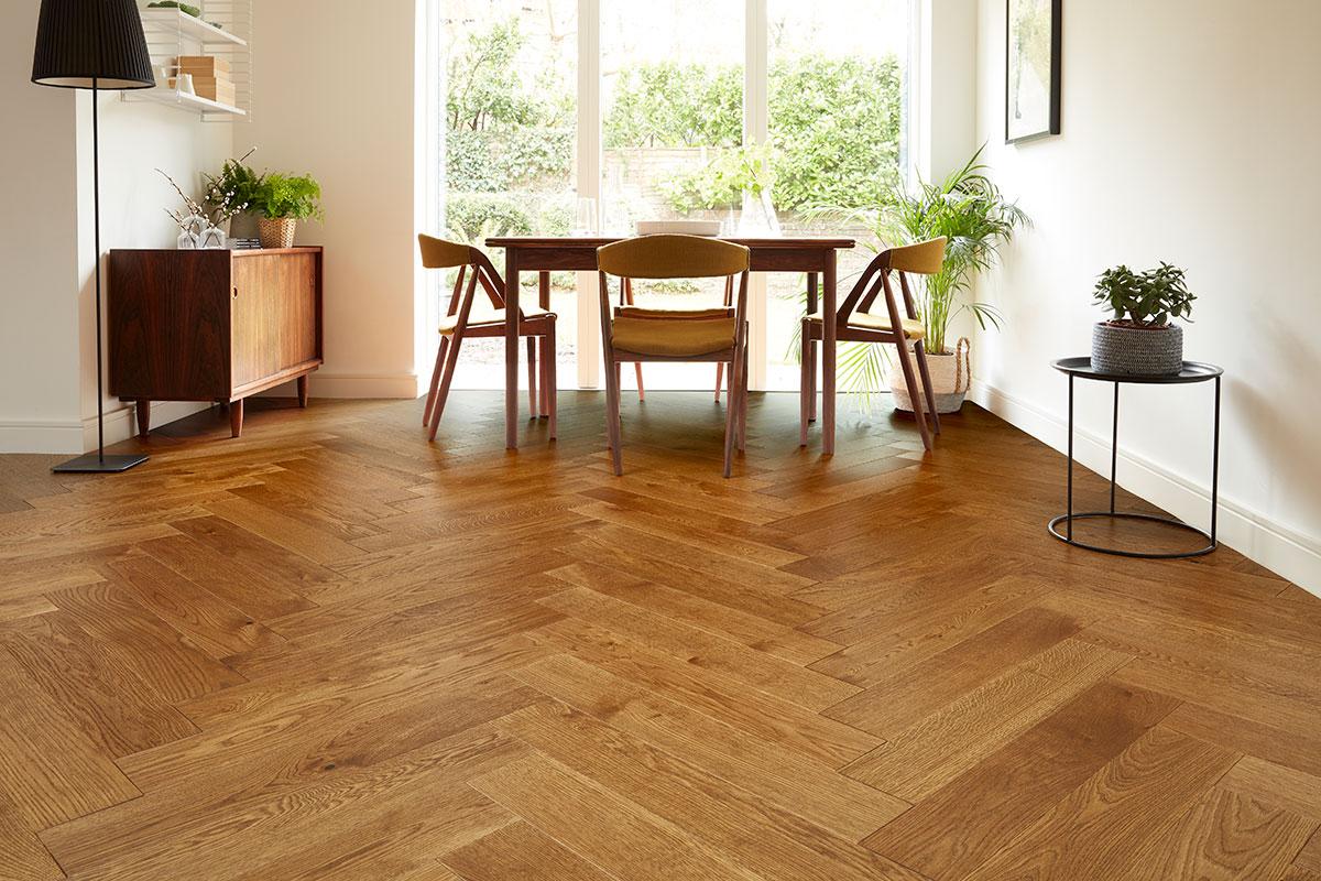 Herringbone Engineered Hardwood Oak Flooring 14mm x 130mm - 6 Colours