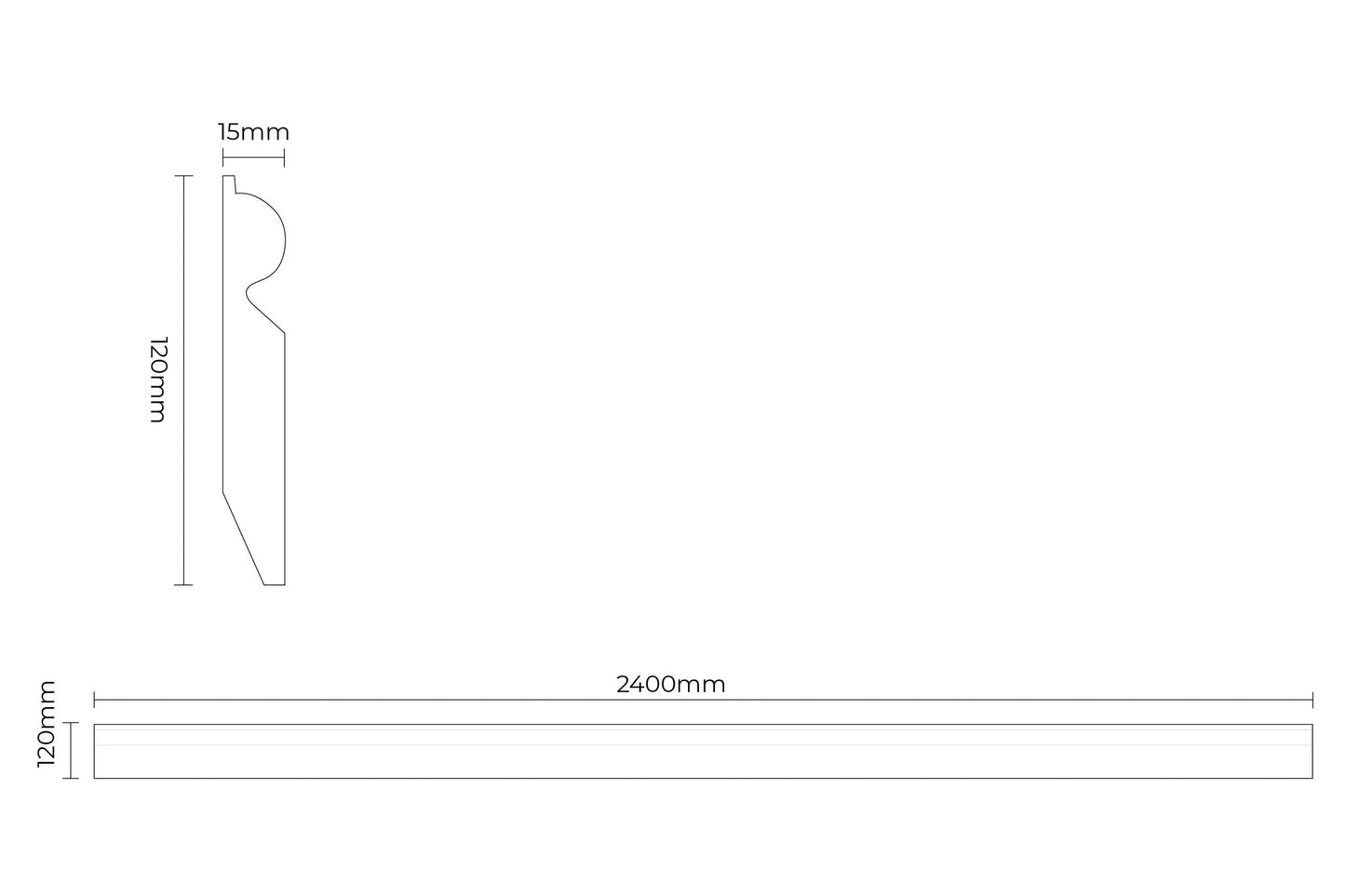 Laminate 2.4m Pure White Skirting