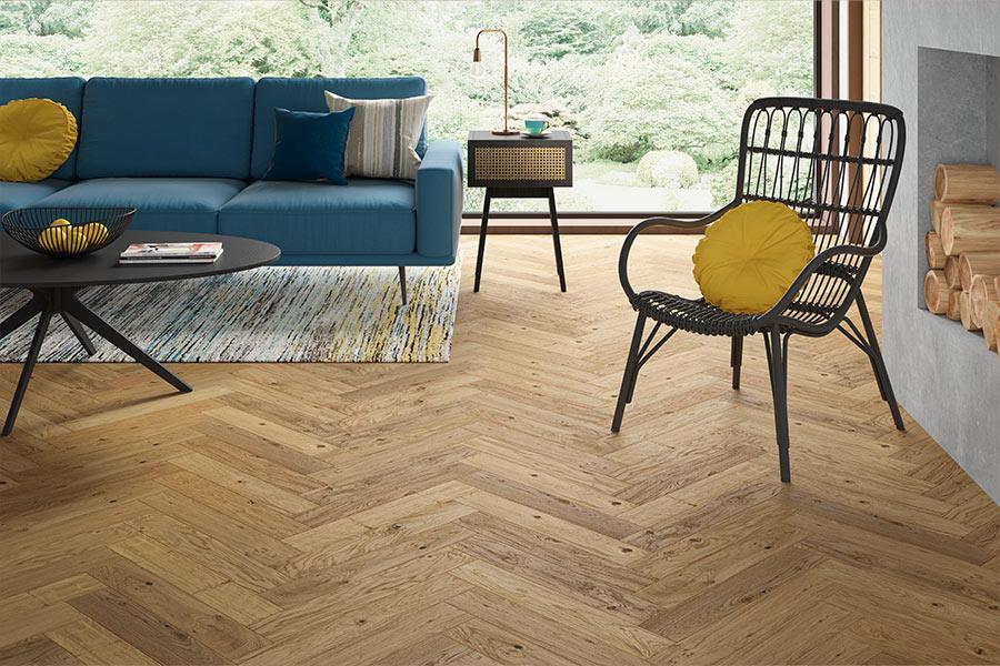 Professional Engineered Rustic Oak Herringbone Hardwood Flooring 20mm x 90mm - 4 Colours