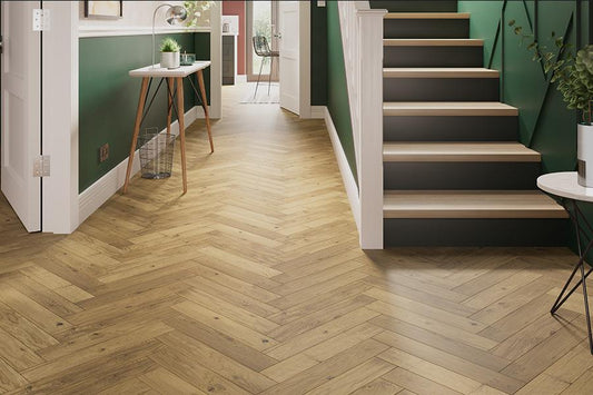 Professional Engineered Rustic Oak Herringbone Hardwood Flooring 20mm x 90mm - 4 Colours
